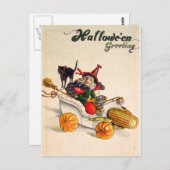 Carte Postale Witchmobile (Vintage Halloween Card) (Devant / Derrière)