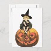 Carte Postale Witchoman Halloween Vintage (Devant / Derrière)