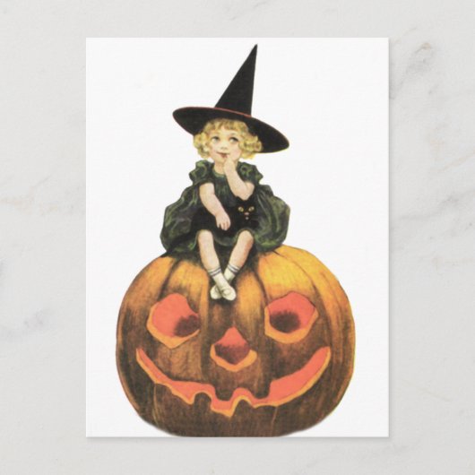 Carte Postale Witchoman Halloween Vintage (Devant)