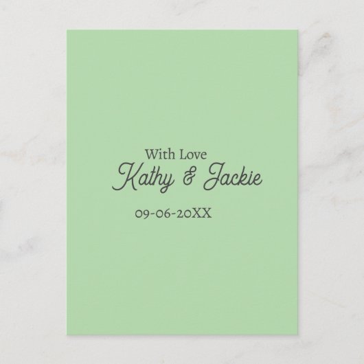 Carte Postale With love add couple name wedding simple minimal  (Devant)