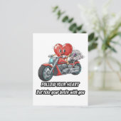 Carte Postale witty relationship quote gift heart riding bike (Debout devant)