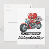 Carte Postale witty relationship quote gift heart riding bike (Devant / Derrière)