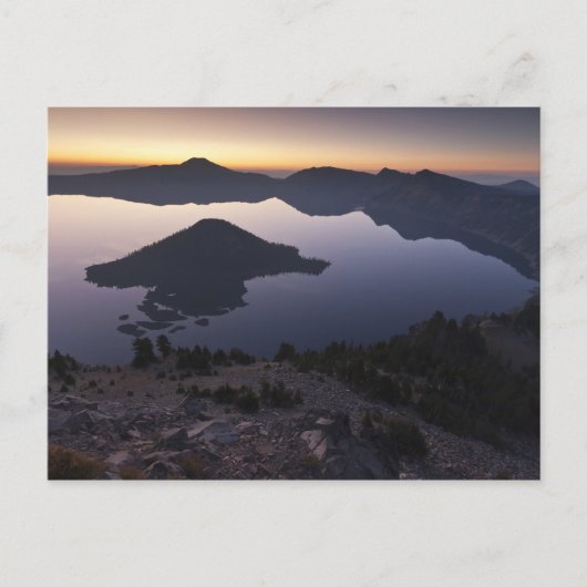 Carte Postale Wizard Island à l'aube, Parc national de Crater La (Devant)