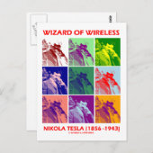Carte Postale Wizard Of Wireless (Nikola Tesla Neuf Photos) (Devant / Derrière)
