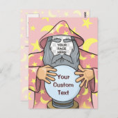 Carte Postale Wizard with your face (Devant / Derrière)
