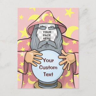 Carte Postale Wizard with your face