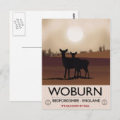 Carte Postale Woburn - Bedfordshire affiche de voyage de style V (Devant / Derrière)