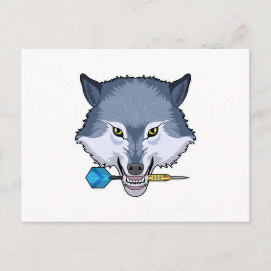 Carte Postale Wolf aux fléchettes avec Dart (Devant)