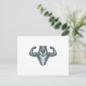Carte Postale Wolf comme Bodybuilder avec de grands Muscles (Debout devant)