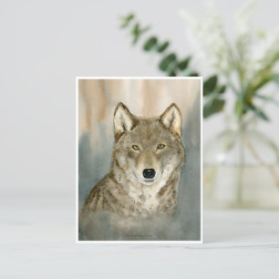 Carte Postale Wolf dans la laine de fond