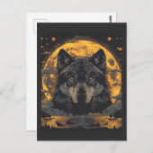 Carte postale Wolf Design avec étoiles de Pleine l (Devant / Derrière)