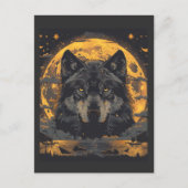 Carte postale Wolf Design avec étoiles de Pleine l (Devant)