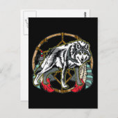 Carte Postale Wolf Dreamcatcher (Devant / Derrière)