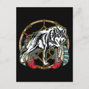 Carte Postale Wolf Dreamcatcher