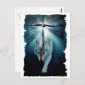 Carte Postale WOLF & EAGLE Wildlife Series (Devant / Derrière)