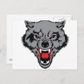 Carte Postale Wolf en colère (Devant / Derrière)