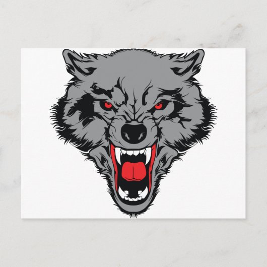Carte Postale Wolf en colère (Devant)
