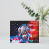Carte Postale Wolf et Dreamcatcher en drapeau américain (Debout devant)