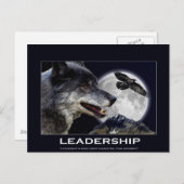 Carte Postale Wolf et Raven Leadership Cadeaux motivationnels (Devant / Derrière)