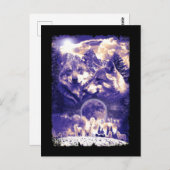 Carte Postale Wolf Family Howling Wolves Winter Mountains (Devant / Derrière)