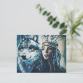 Carte postale Wolf Fine Art Peinture par Freyja (Debout devant)