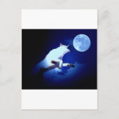 Carte Postale Wolf Howling à Moon (Devant)
