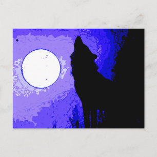 Carte Postale Wolf Howling à Moon