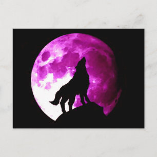Carte Postale Wolf Howling à Moon