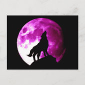 Carte Postale Wolf Howling à Moon (Devant)