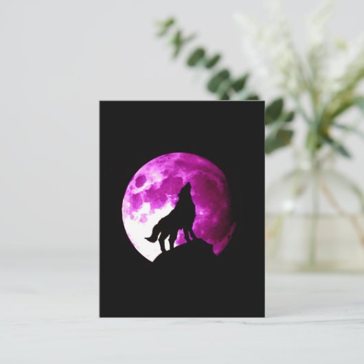 Carte Postale Wolf Howling à Moon (Debout devant)