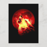 Wolf Howling à Red Night