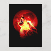 Carte Postale Wolf Howling à Red Night (Devant)