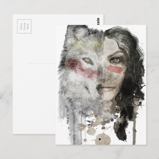 Carte Postale Wolf Lady (Devant / Derrière)