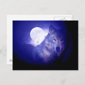 Carte Postale Wolf & Moon (Devant / Derrière)