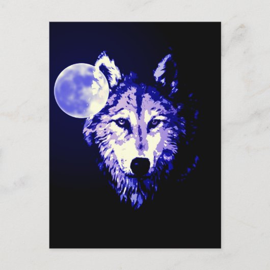 Carte Postale Wolf & Moon (Devant)