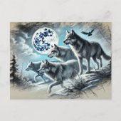 Carte Postale Wolf Pack Running (Devant)