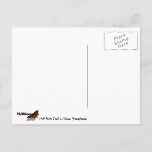 Carte Postale Wolf Rocks Trail en automne Pennsylvanie Paysage (Dos)