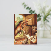 Carte Postale Wolf & Sept Jeunes Enfants ~ Peinture d'art de con (Debout devant)