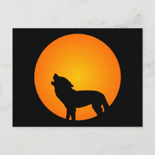 Carte Postale Wolf Silhouette
