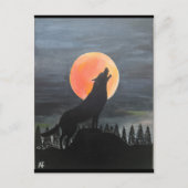 Carte Postale Wolf Silhouette Peinture par Alfred Fox Collectabl (Devant)