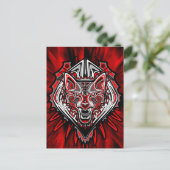 Carte postale Wolf Tattoo Style Haida Art (Debout devant)