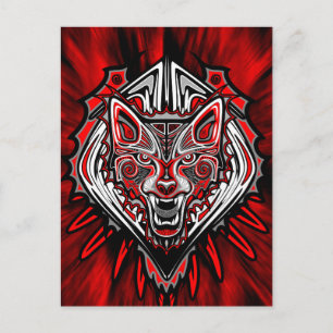 Carte postale Wolf Tattoo Style Haida Art
