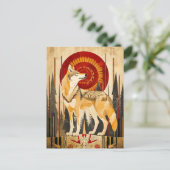 Carte Postale Wolf Totem – Guardian in Deco Style (Debout devant)