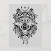 Carte Postale Wolf tribal indien (Devant)
