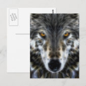 Carte Postale Wolf Woodland Portrait inspirant (Devant / Derrière)