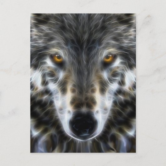 Carte Postale Wolf Woodland Portrait inspirant (Devant)