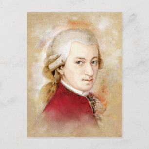 Carte Postale Wolfgang Amadeus Mozart im Aquarell Stil