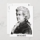 Carte Postale Wolfgang Amadeus Mozart, noir (Devant / Derrière)