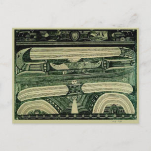 Carte Postale Wölfli 'Petrol' Fine Art