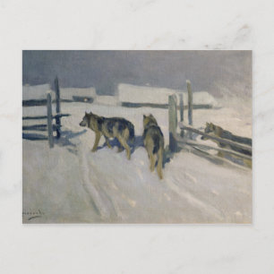 Carte Postale Wolfs, la nuit d'hiver, vers 1910